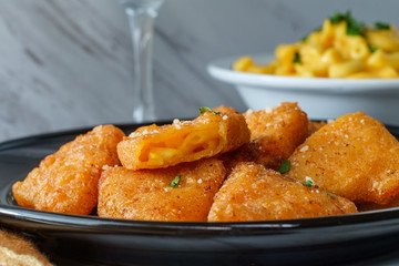 Battered Macaroni and Cheese Wedges