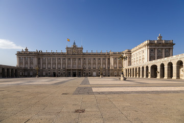 Obraz premium Madrid, Spain. Facade of the royal palace