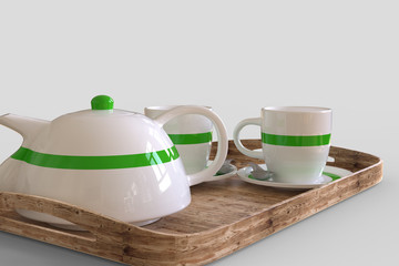 Tea cup. 3D rendering.