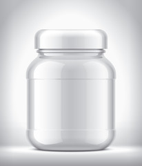  Plastic Jar on background. Glossy surface version. 
