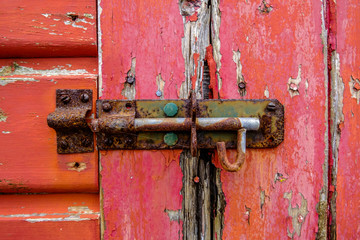 old wooden door with lock