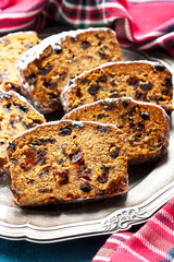 Christmas stollen with several ingredients