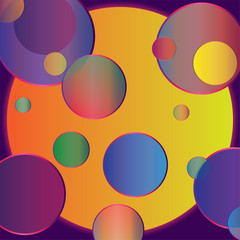 Planetary system. Abstract background. Colored spheres