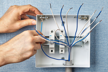 Connect electrical neutral wire to terminal block.