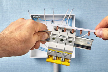 Consumer Unit of electrical wiring installation.