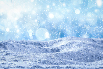 Fototapeta na wymiar Winter background of snow and free space for your decoration.