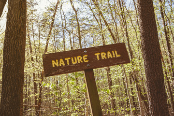 Nature Trail Sign on a Hiking Path