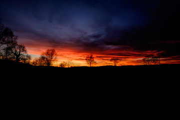 Fototapeta premium Sunset red sky