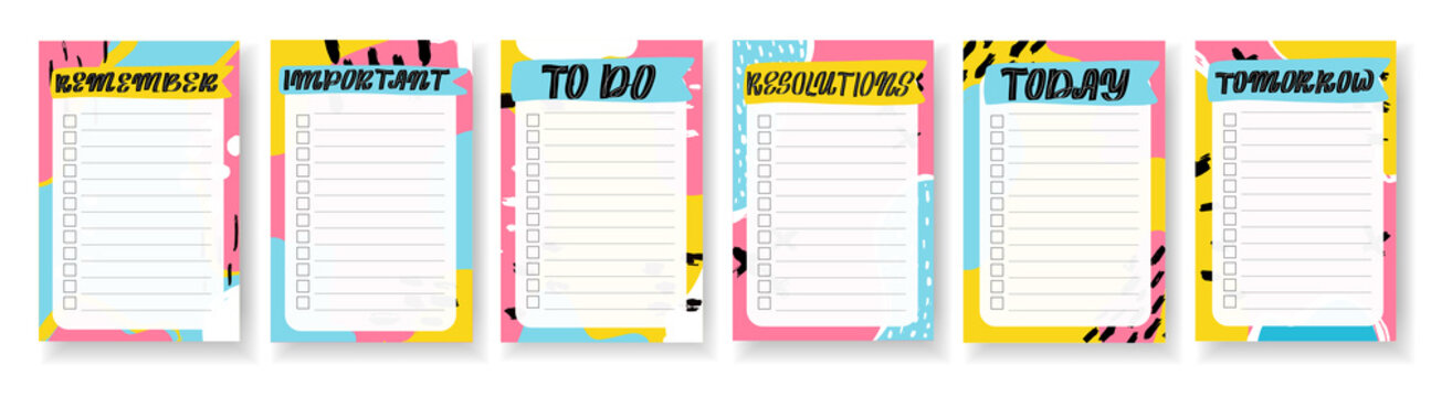 Organizer,planner With Retro Background And Trendy Lettering.