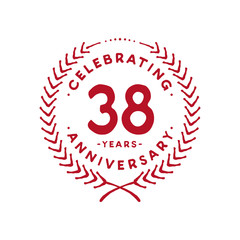 38 years design template. 38th logo. Vector and illustration.