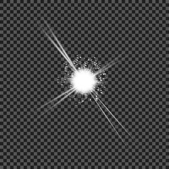 Starlight effect, many stars on transparent background.