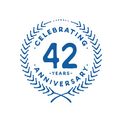 42 years design template. 42nd logo. Vector and illustration.