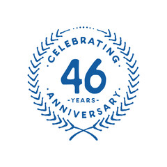 46 years design template. 46th logo. Vector and illustration.