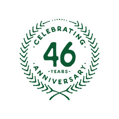 46 years design template. 46th logo. Vector and illustration.