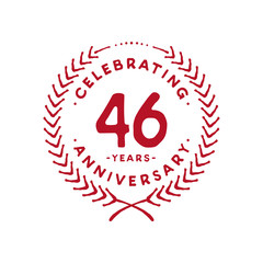 46 years design template. 46th logo. Vector and illustration.