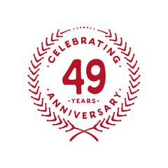 49 years design template. 49th logo. Vector and illustration.