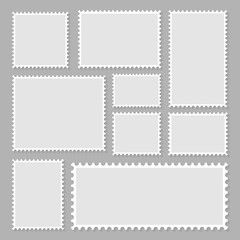 Obraz premium Blank set postage stamps collection. Vector illustration