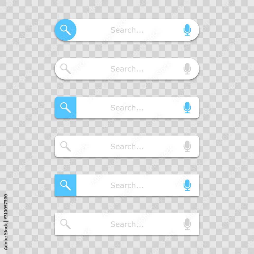 Poster search bar template in a flat design with shadow