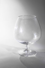 glass for cognac on a light background.