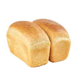 fresh testy wheat bread. group of bread loafs. isolated on a white background. bakery concept. healthy eating