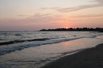 Fototapeta na wymiar Beautiful New England coastal beach summer sunset