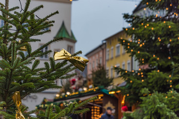 christmas tree in the city of rosenheim, bavaria
