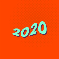 Vector design Happy new year 2020 banner with trend colors