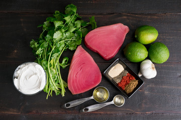 Cilantro Lime Seared Tuna Steak with Sour Cream Sauce Ingredients