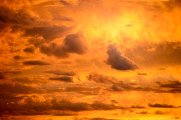 A spectacular stormy sunset sky in the Pilbara region of Western Australia.
