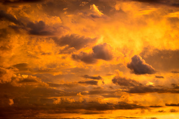 A spectacular stormy sunset sky in the Pilbara region of Western Australia.