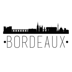 Fotobehang Bordeaux France. City Skyline. Silhouette City. Design Vector. Famous Monuments. © josepperianes
