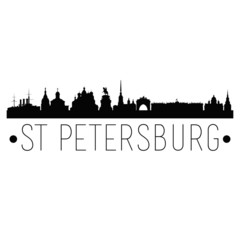 Saint Petersburg Russia. City Skyline. Silhouette City. Design Vector. Famous Monuments.