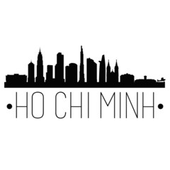 Ho Chi Minh Vietnam. City Skyline. Silhouette City. Design Vector. Famous Monuments.