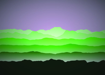 Color Mountains Landscape Generative Art background illustration