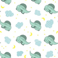 seamless pattern with dinosaurs