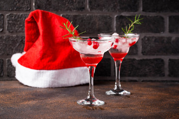 Cranberry margarita cocktail. Christmas drink