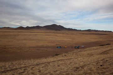 The landscape of the mongolian steppe