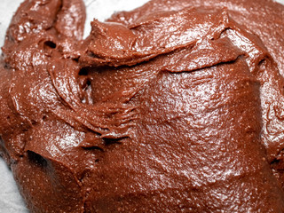 Closeup on brownie chocolate dough texture, Rio de Janeiro, Brazil