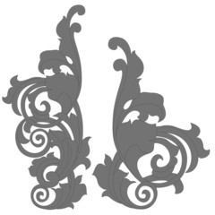 pattern in classic style, isolate on a white background, baroque ornament