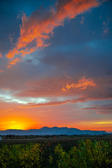 Fantastic clouds at the sunset