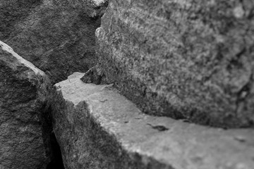 A Rock Ledge, Showing a Close Up View of a Natural Stone Path Descending Towards Similar Minerals.