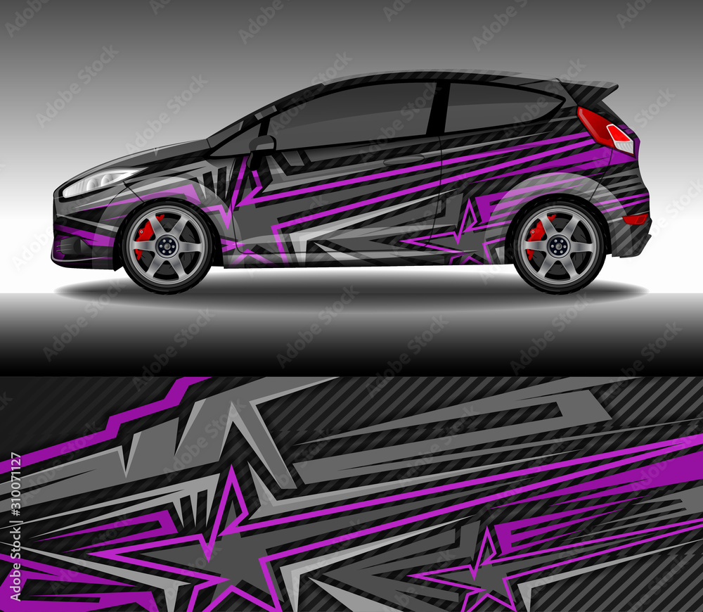 Canvas Prints car wrap decal design vector, custom livery race rally car vehicle sticker and tinting.