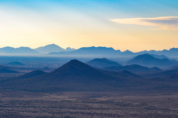 Fototapeta na wymiar The Misty mountains of the Arizona Desert near Phoenix