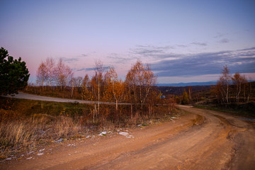 Fototapeta na wymiar Morniong november landscape