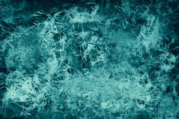 Abstract modern painting . Paint splashes . Textured background in blue and green tones.