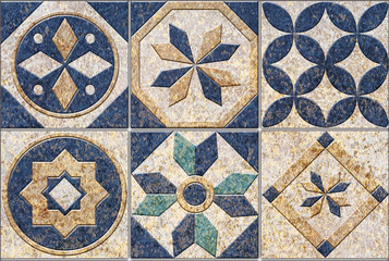 Digital tiles design. Colorful ceramic tiles