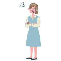 オペレーター　困っている　女性