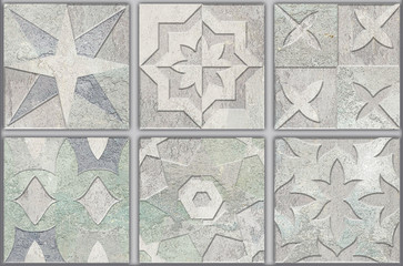 Digital tiles design. Colorful ceramic tiles