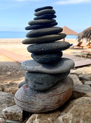 stack of stones on the beach