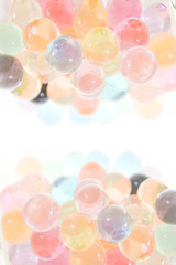 colorful background of gel balls in pastel colors